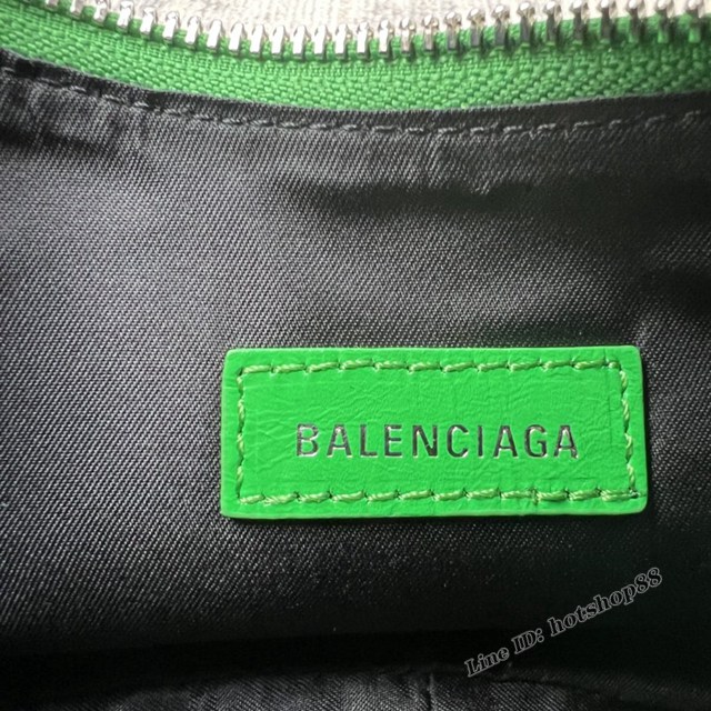 Balenciaga專櫃爆款Le Cagole半月牙腋下包餃子包 巴黎世家經典小號爆裂黑鱷金機車包 fyj1077